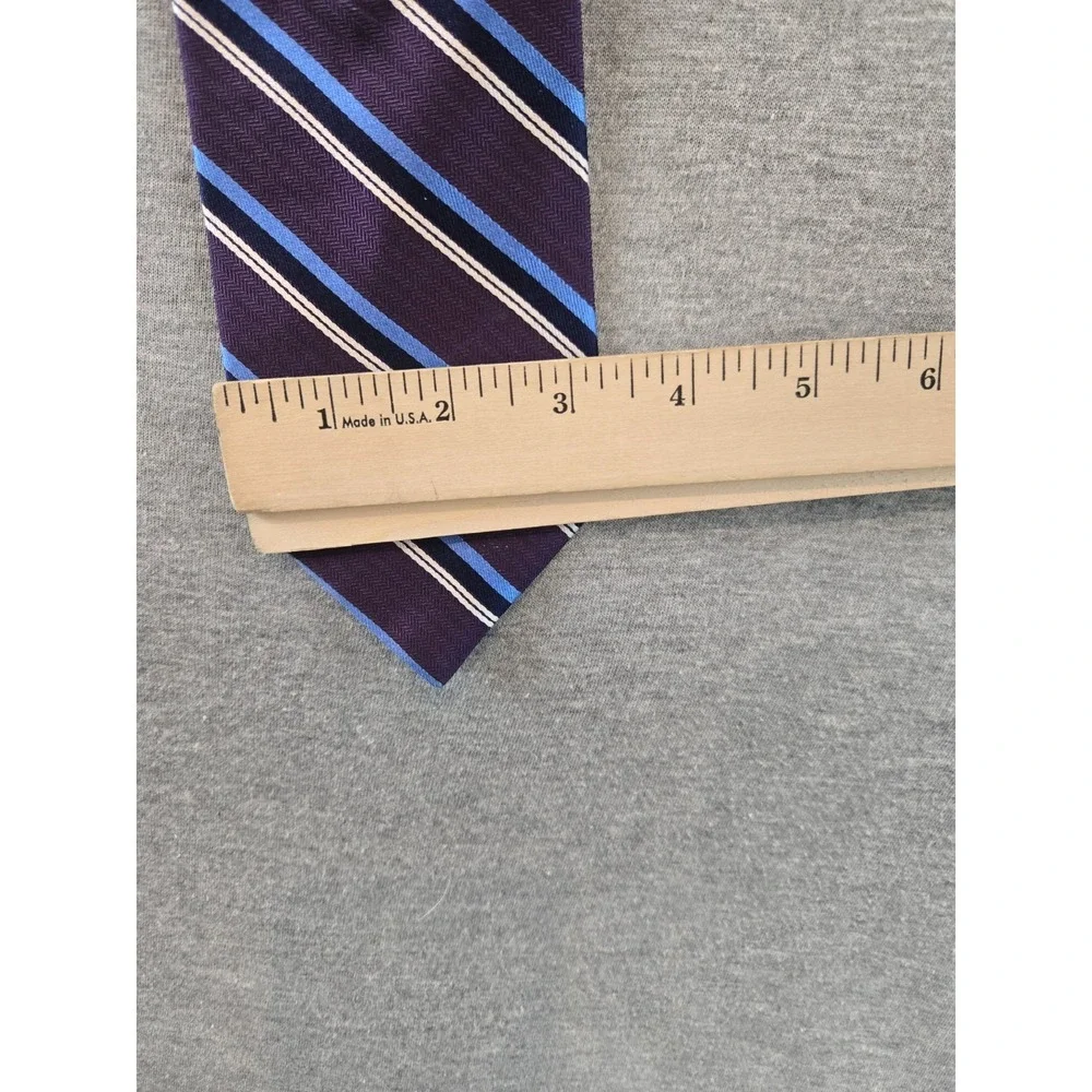 Brooks Brothers‎ Makers & Merchants Tie Purple Blue Striped 100% Silk Necktie